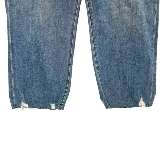 Express Slim Super High Waisted Jeans NWT Women's Sz 18S Light Wash Raw Hem - Picture 6 of 10